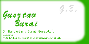 gusztav burai business card